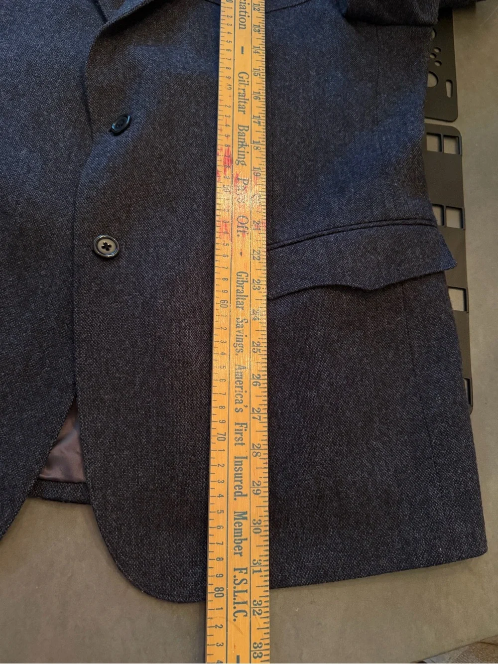 BAR WS Gray 100% Wool Western Yoke Blazer Sport Coat Men’s RG44